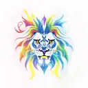Phoenix lion  tattoo design idea