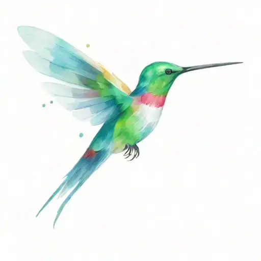 hummingbird and dragonfly tattoo design idea
