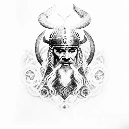 símbolo viking, asa celestial, corvos e constelações  tattoo design idea