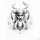 símbolo viking, asa celestial, corvos e constelações  tattoo design idea