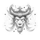 símbolo viking, asa celestial, corvos e constelações  tattoo design idea