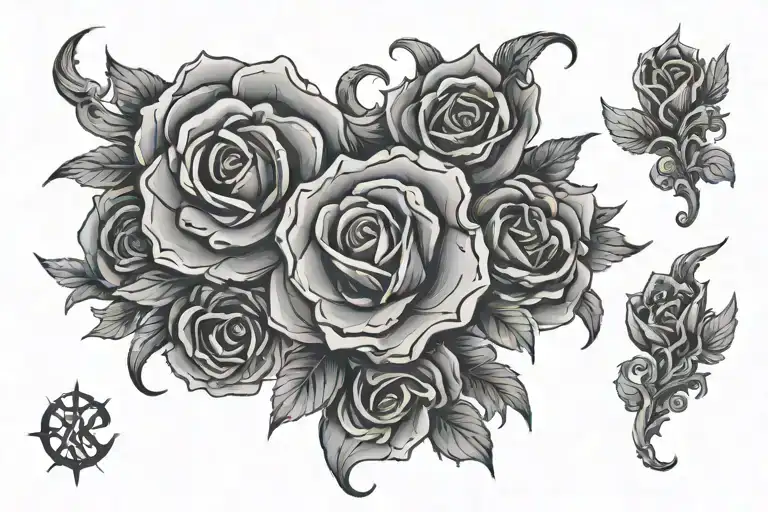 dies , rich risk tattoo design idea
