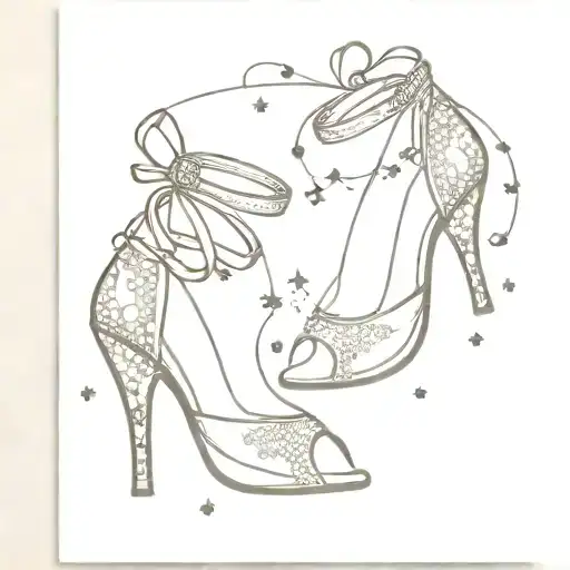 ballroom shoes with mirrorball sparkle tattoo design idea
