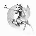 bucking horse tattoo design idea