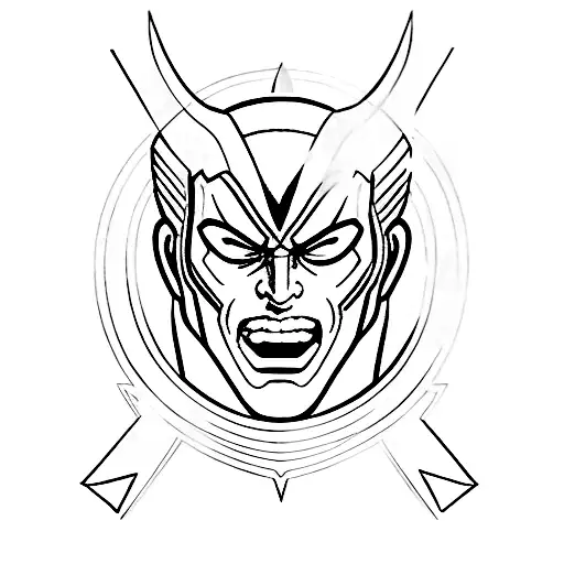 captain marvel with glowing fists tattoo design idea