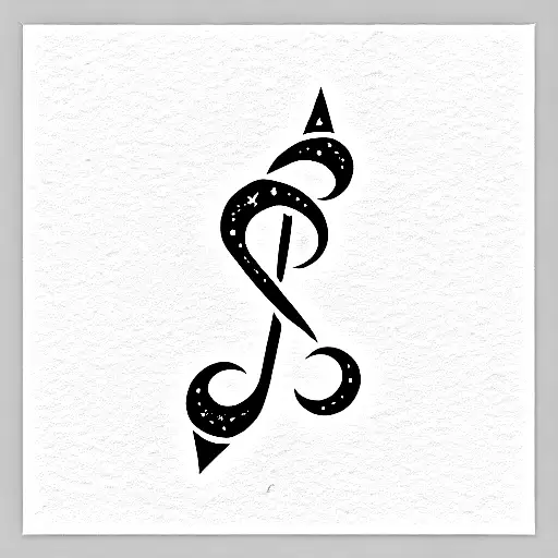 clave de sol terminado con estrellas  tattoo design idea