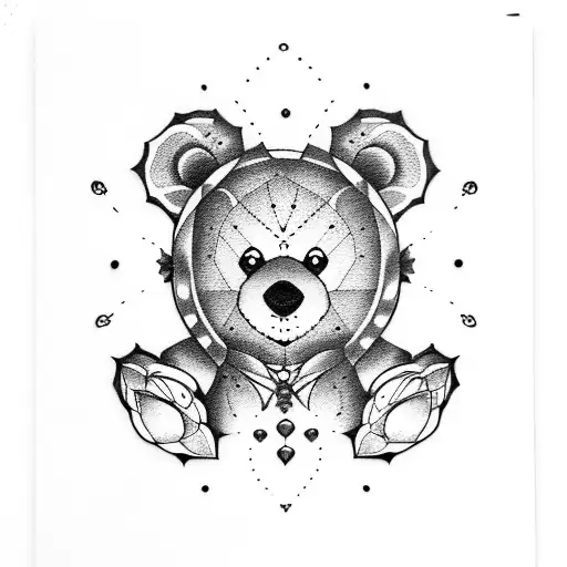 gothic teddy bear  tattoo design idea