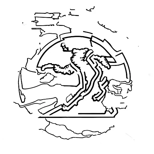 outline of Ireland with XXI X MMXXIII inside tattoo design idea