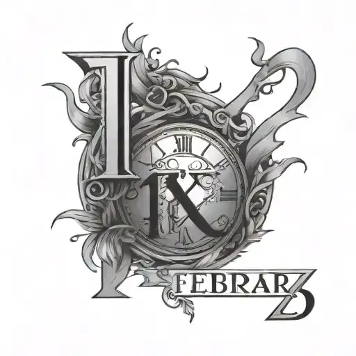 the date of February 2nd 2023 in Roman numerals tattoo design idea