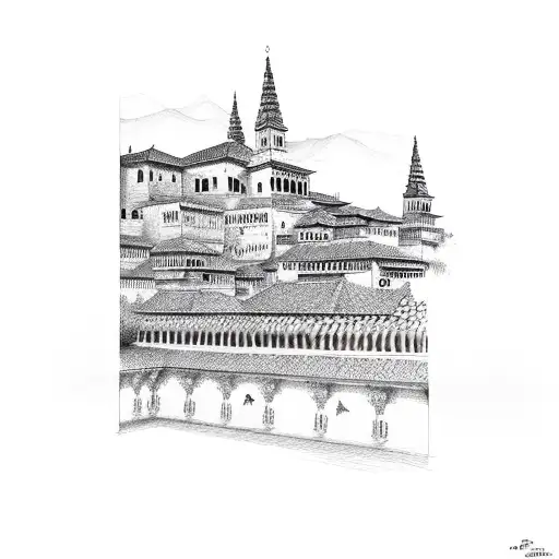 alhambra granada tattoo design idea