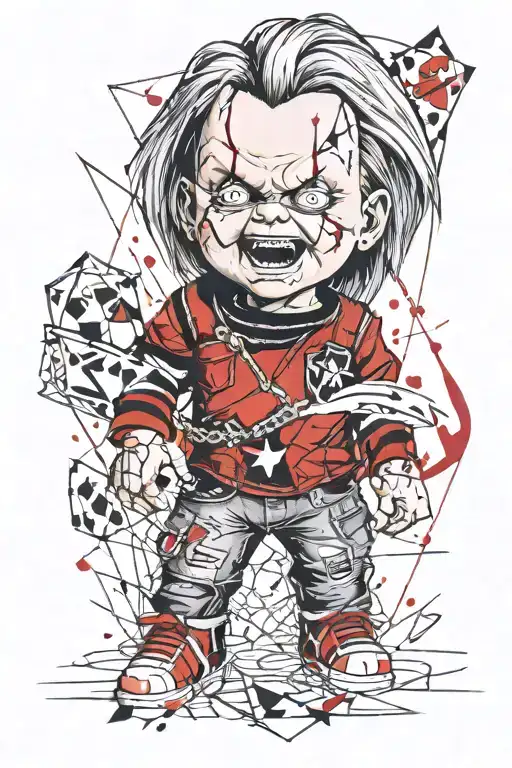 chucky inside a Diamond tattoo design idea