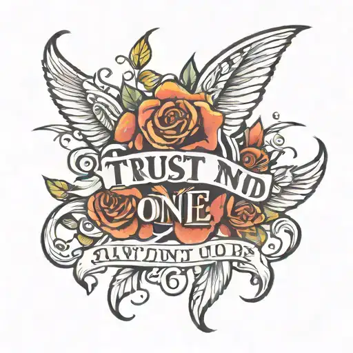 trust no one hand tattoo design idea