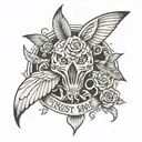 trust no one hand tattoo design idea