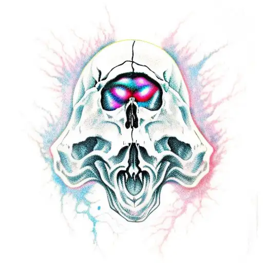 skull cry tattoo design idea