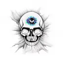 skull cry tattoo design idea
