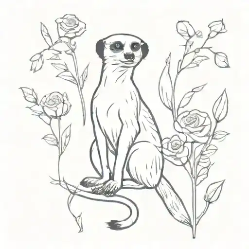 meerkat roses tattoo design idea