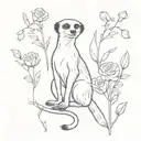 meerkat roses tattoo design idea