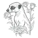 meerkat roses tattoo design idea