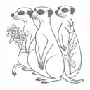 meerkat roses tattoo design idea