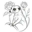 meerkat roses tattoo design idea