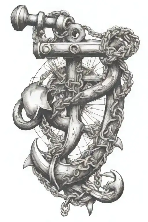 Anchor & chain tattoo design idea