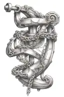 Anchor & chain tattoo design idea