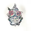 coffin tattoo design idea