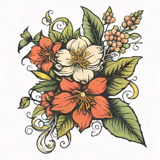 birth month flowers april September march  tattoo design idea