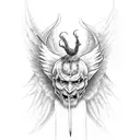 devil and angel tattoo design idea