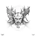 devil and angel tattoo design idea