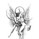 devil and angel tattoo design idea
