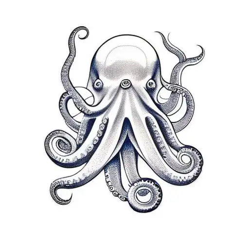 Octopus that bring a bottle with navy inside tattoo design idea