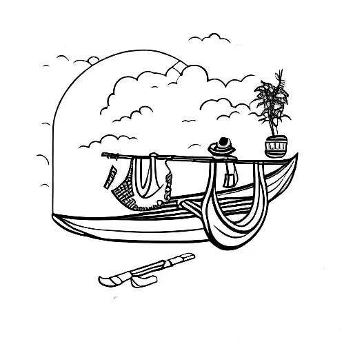 gondola silhouette  tattoo design idea
