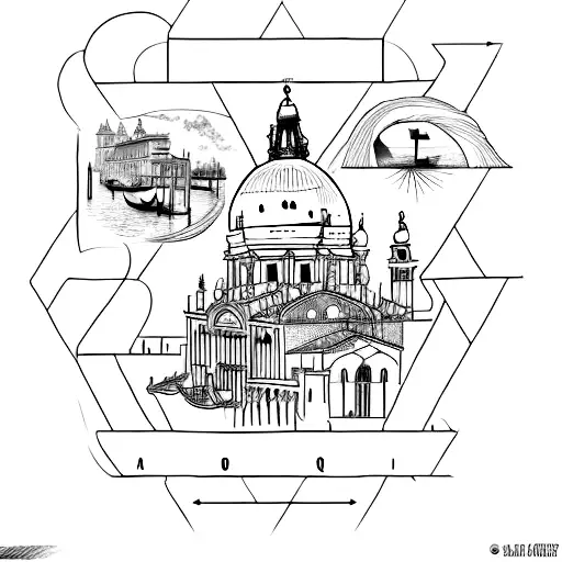 outline of Venice  tattoo design idea