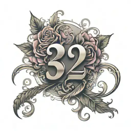 23 and 42 number tattoo design idea