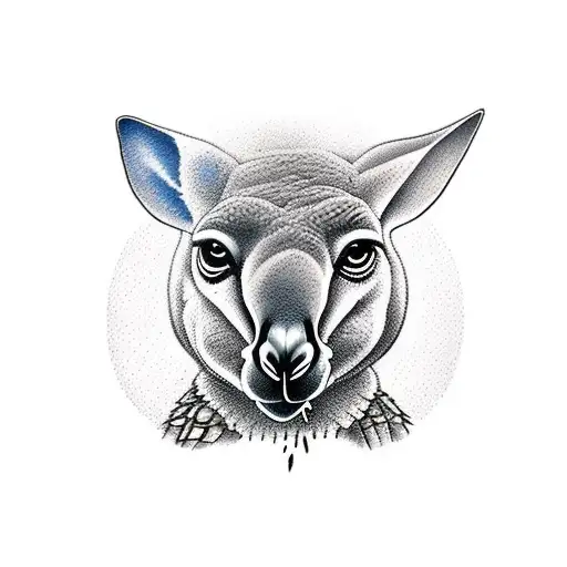 kangaroo walking on crocodile tattoo design idea