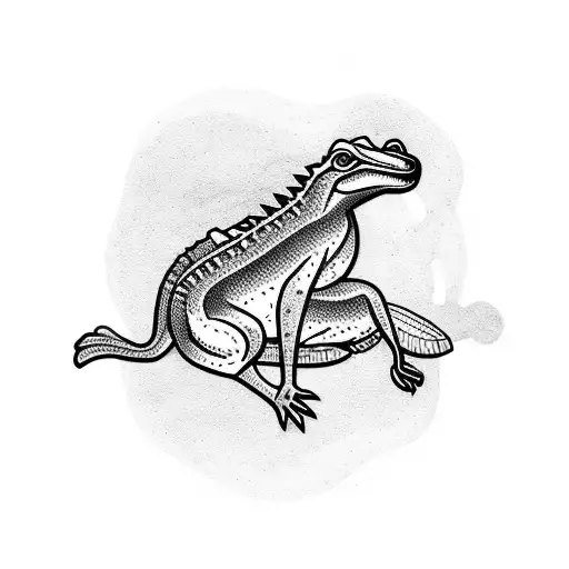 kangaroo and crocodile tattoo design idea