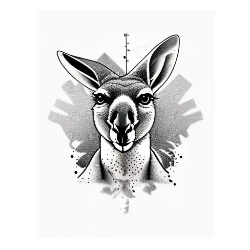 Kangaroo with guns tattoo design idea