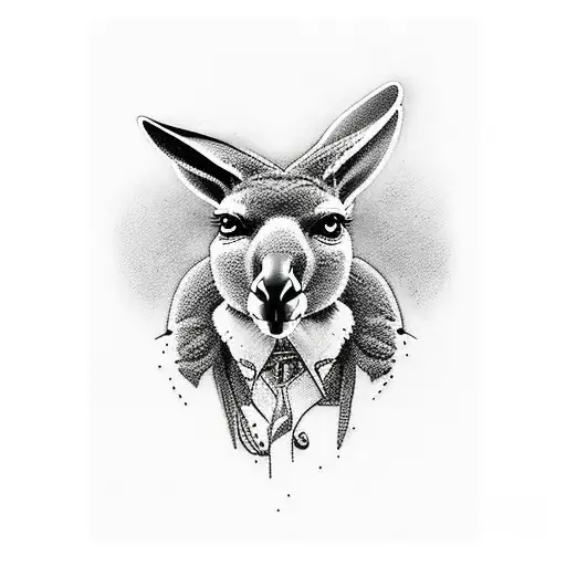 Kangaroo with guns tattoo design idea