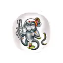 bad monkey with guns tattoo design idea