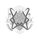 A blackwork cactus garden with various types of cacti and succulents arranged in a geometric pattern tattoo design idea