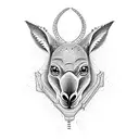 kangaroo and crocodile tattoo design idea