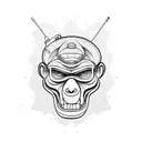 bad monkey with guns tattoo design idea