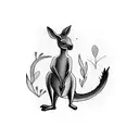 kangaroo walking on crocodile tattoo design idea