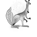 kangaroo walking on crocodile tattoo design idea