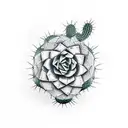 Cactus, spade, casino tattoo design idea