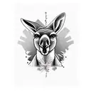 Kangaroo with guns tattoo design idea