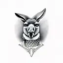 Kangaroo with guns tattoo design idea