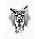 Kangaroo with guns tattoo design idea