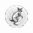 tattoo of a miscle kangaroo jumping over a compass, symbolizing the salesman's love for travel and exploration tattoo design idea